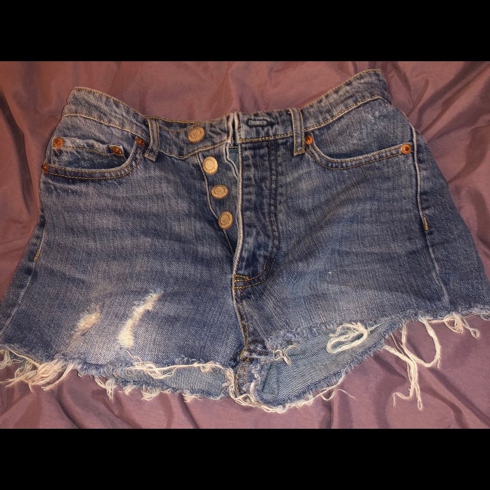 aeropostale high rise denim shorts